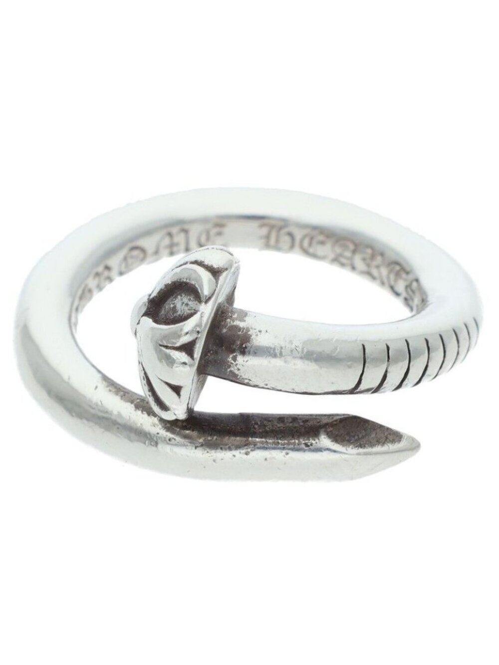 Chrome Hearts Nail Crsball Cross Ball Silver Ring